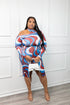 "Nicki" Abstract Two Piece Skirt Set - PLUS